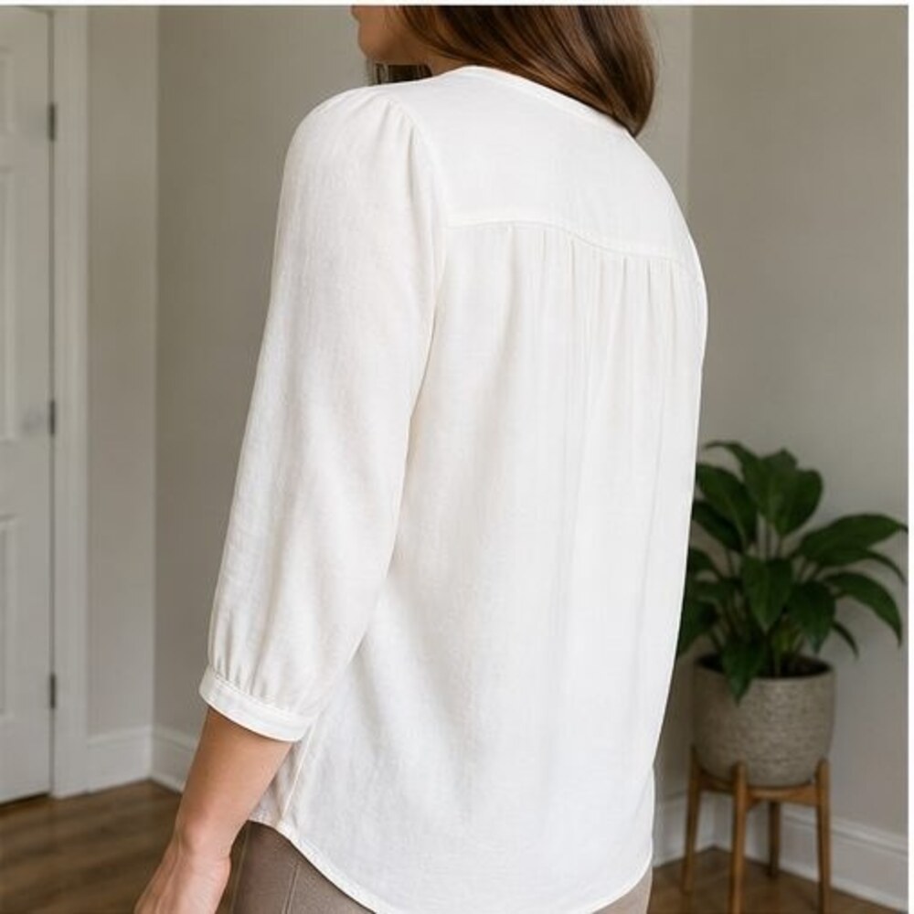 Ivory Lace Trim Top - Picture 3 of 6